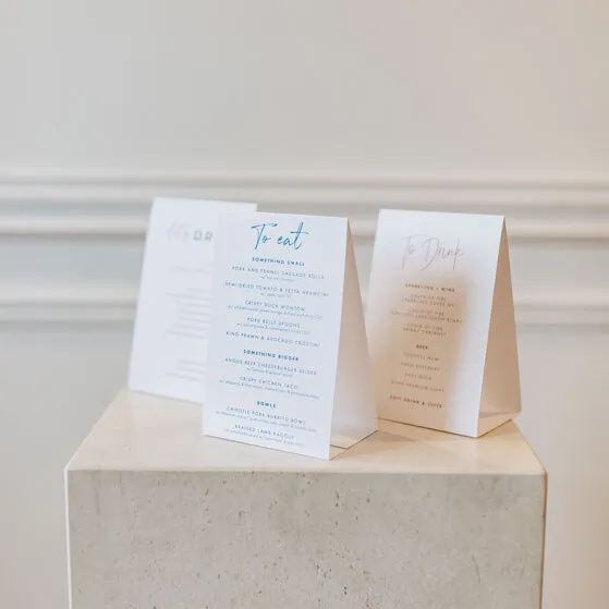 Printed Tent Menu - 2 Sided