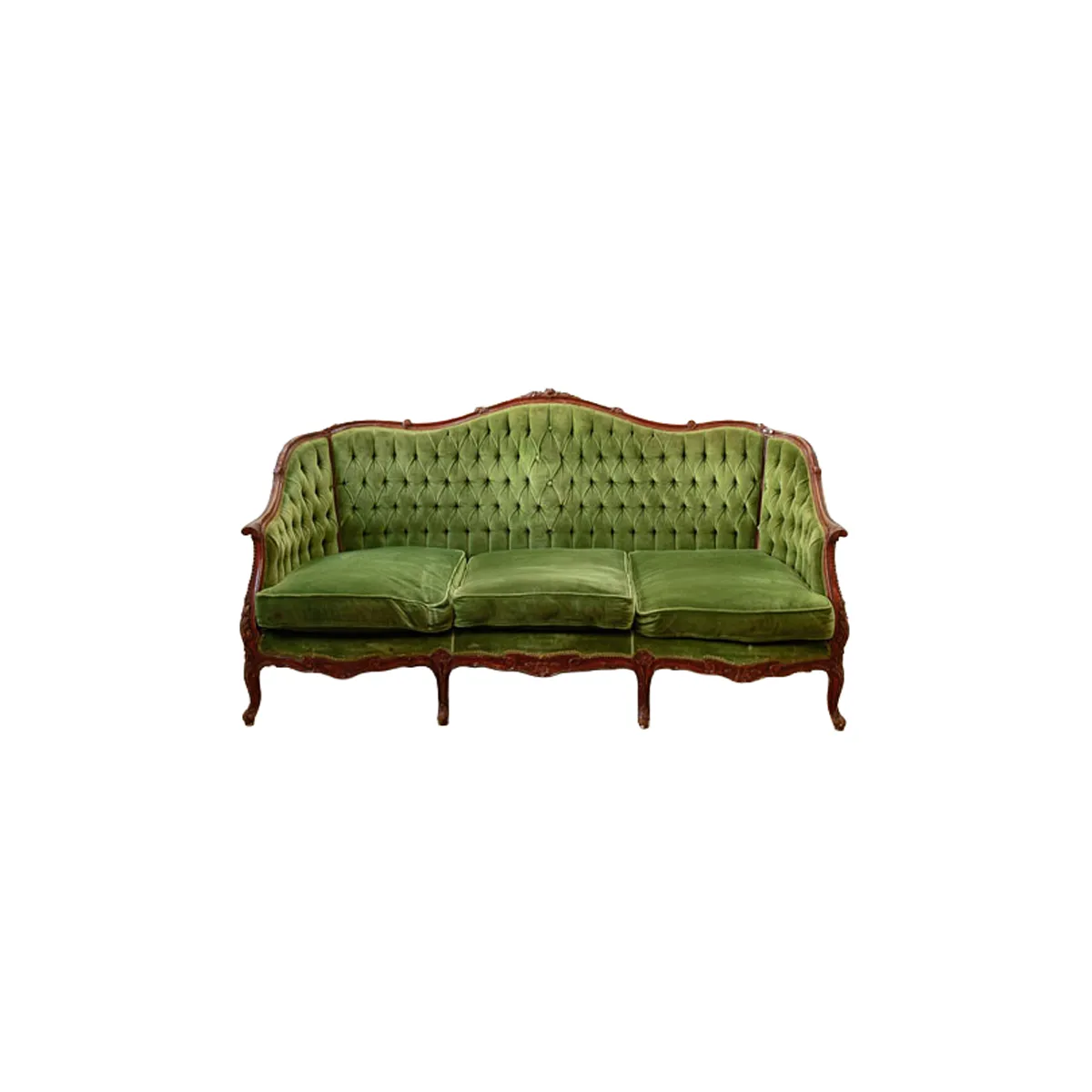 Green Velour Vintage Lounge