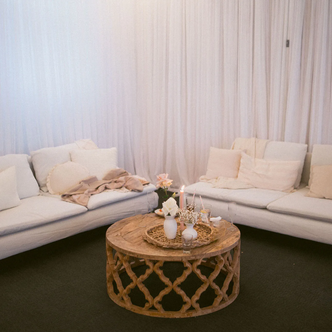 White Curtain with Satin Silk Backing