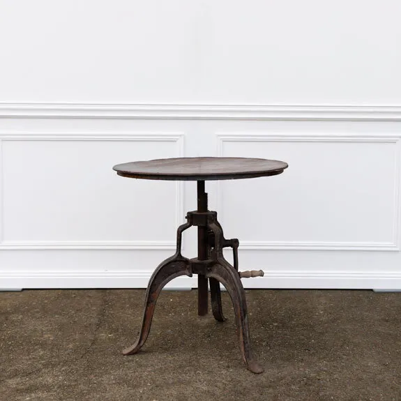 Metal Crank Table - Round