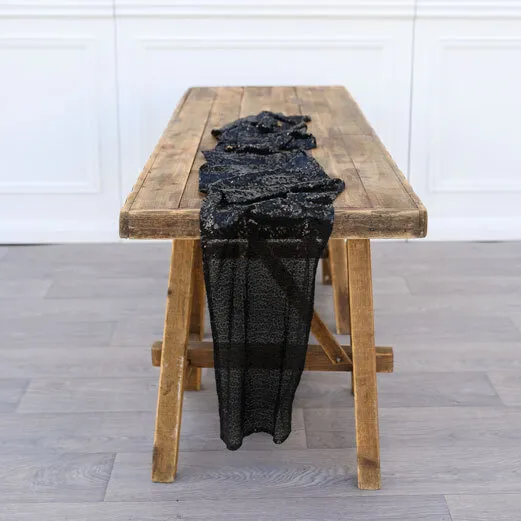 Table Runner - Sequin - Black