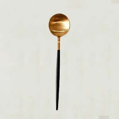 Brushed Gold and Matt Black - Dessert Spoon