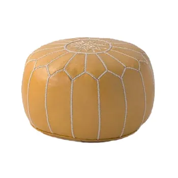 Pouffe - Mustard Leather