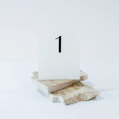 Table Number - Frosted Acrylic Arch - Freestanding - Frosted Layered Acrylic Number ( Bridal - 12)