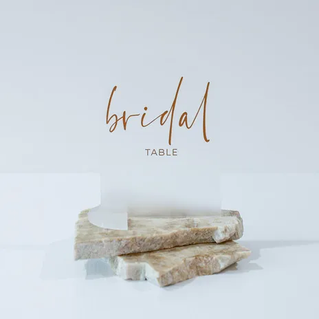 Table Number - Semi Frosted Acrylic - Gold Text Numbers (Bridal - 4)