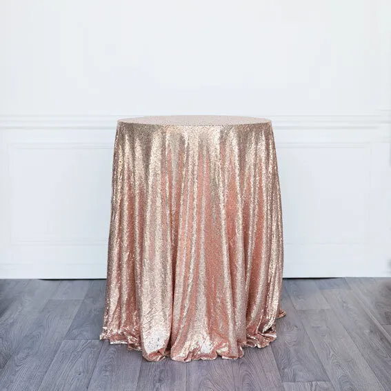 Round Sequin Tablecloth - Rose Gold