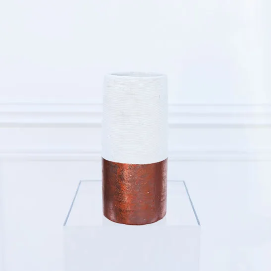 Ceramic Copper/White Vase