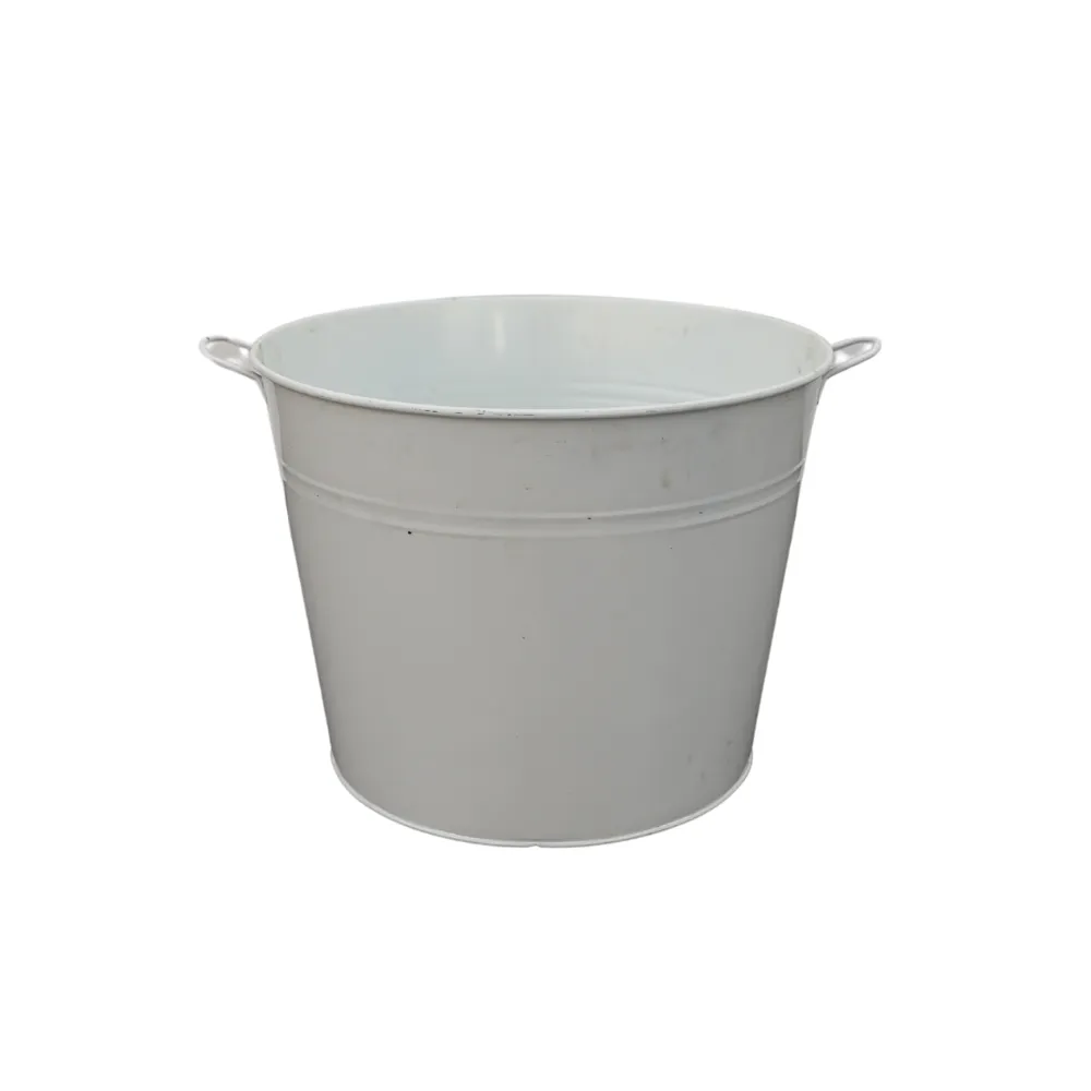 Metal Drinks Tub - White