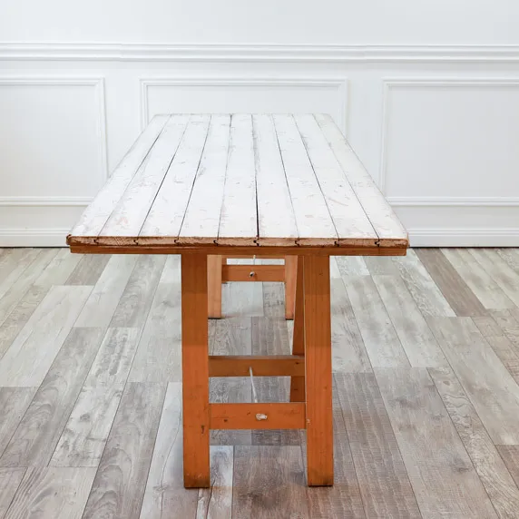 Rustic White Timber Trestle - 2.25m