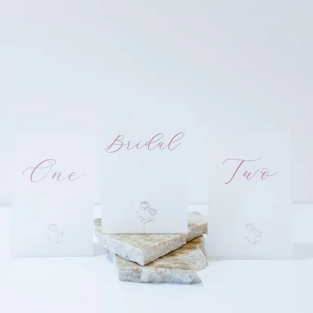 Frosted Acrylic - Pink Text Writing With Rose Graphic (Bridal - 12)