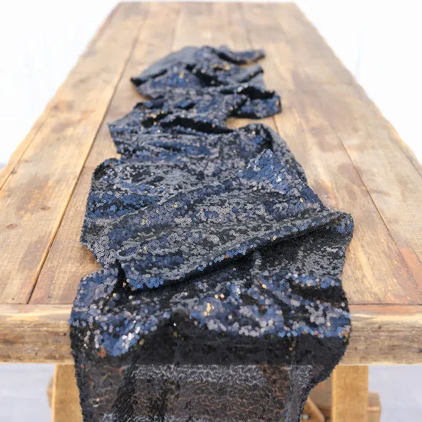 Table Runner - Sequin - Black