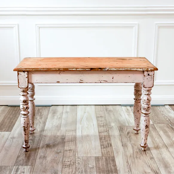 Timber Signing Table - Short with Pink Legs