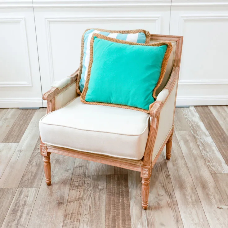 Cushion - Blue with Jute Fringe