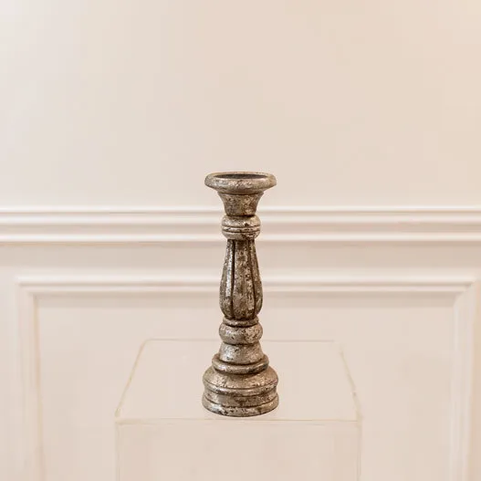Silver Hand Carved Candleholder - Small
