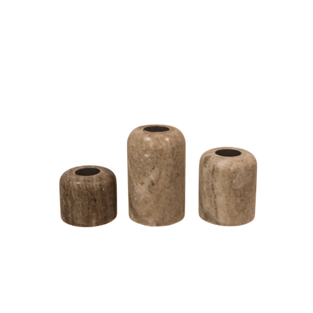 Stone Candle holder - Beige