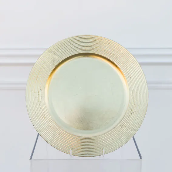 Charger Plate - Gold with Rippled Edge