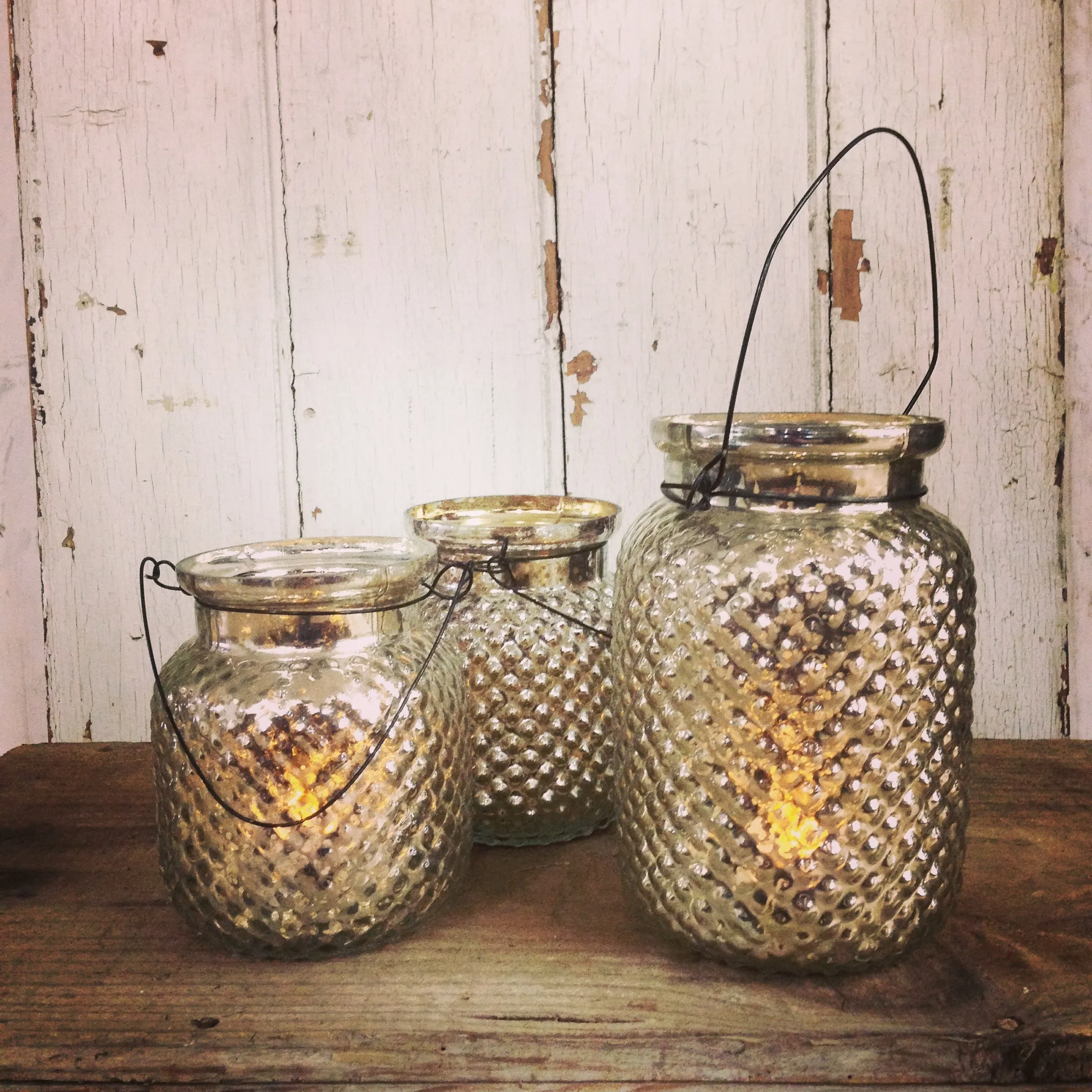 Lantern – Fenton Mercury glass - large