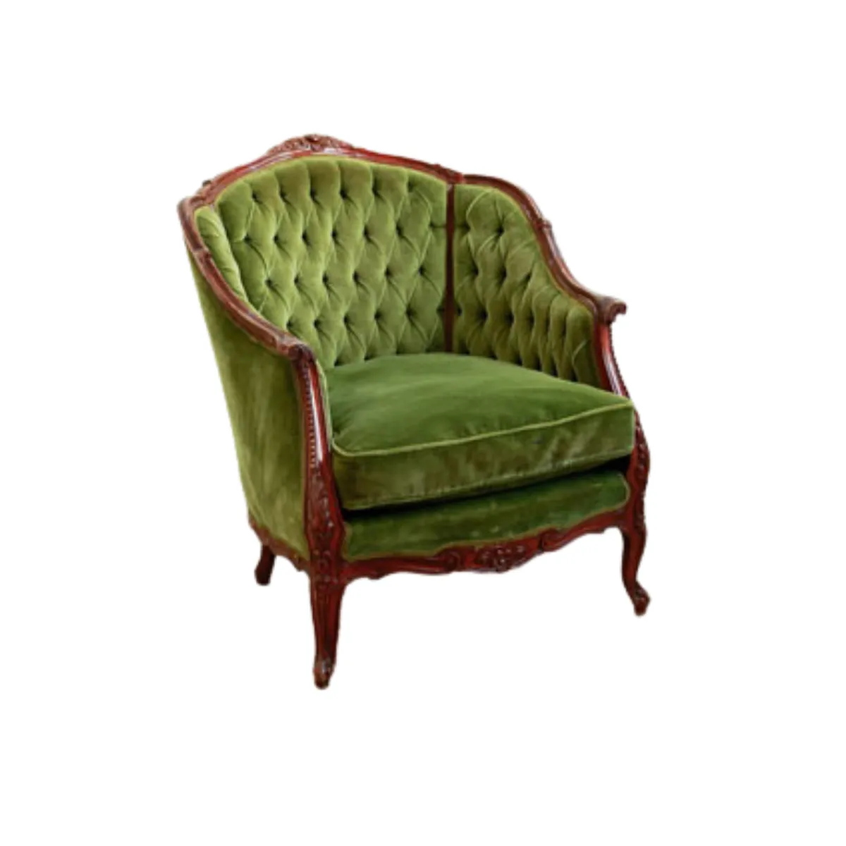 Velour Armchair - Green