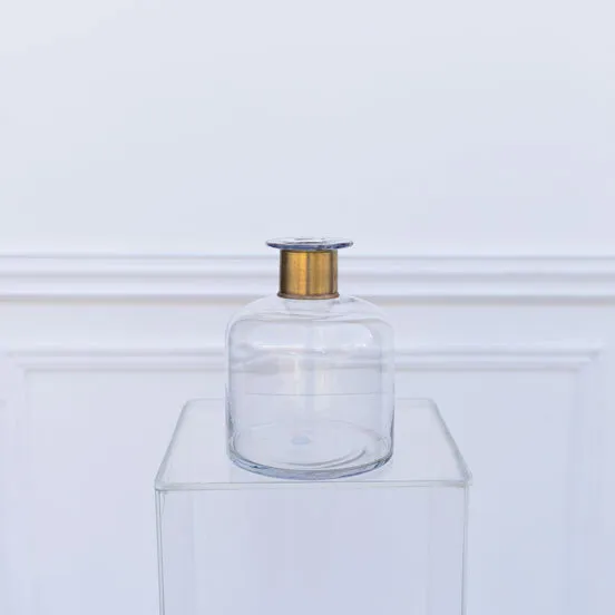 Vase - Clear Gold Foil Neck Large