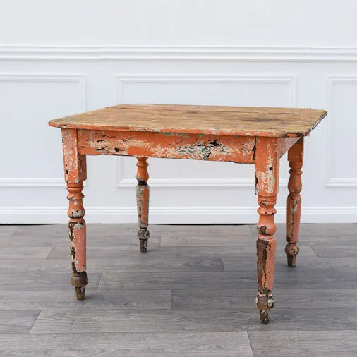 Timber Table with Apricot Cracked Legs