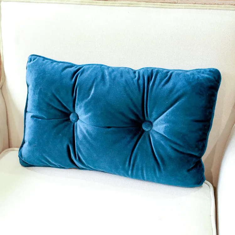Cushion - Velvet Blue Small Rectangle