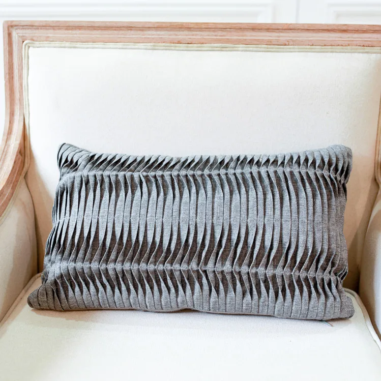 Cushion - Grey Rectangle Textured