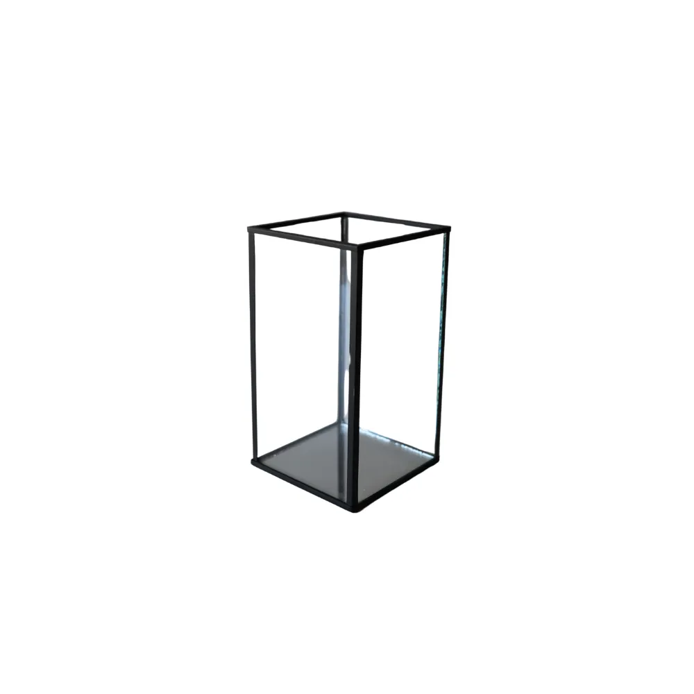 Lantern - glass and black - Mini