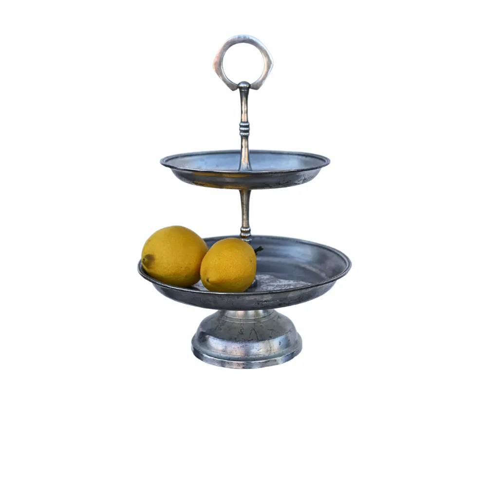 Cake Stand - Silver 2-Tier