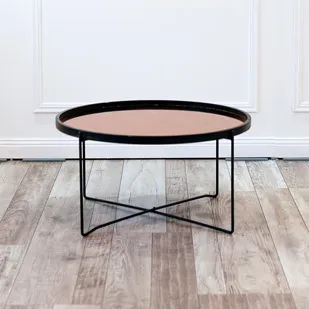 Coffee Table Black with Mirror Top