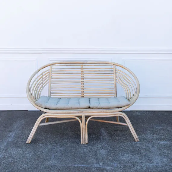 White Washed Cane Lounge