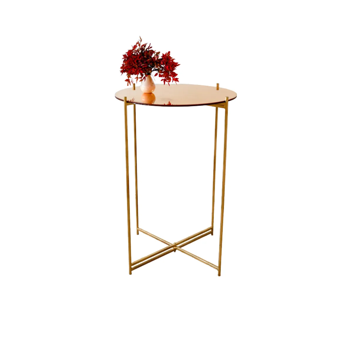 Round Bar Table - Gold Top