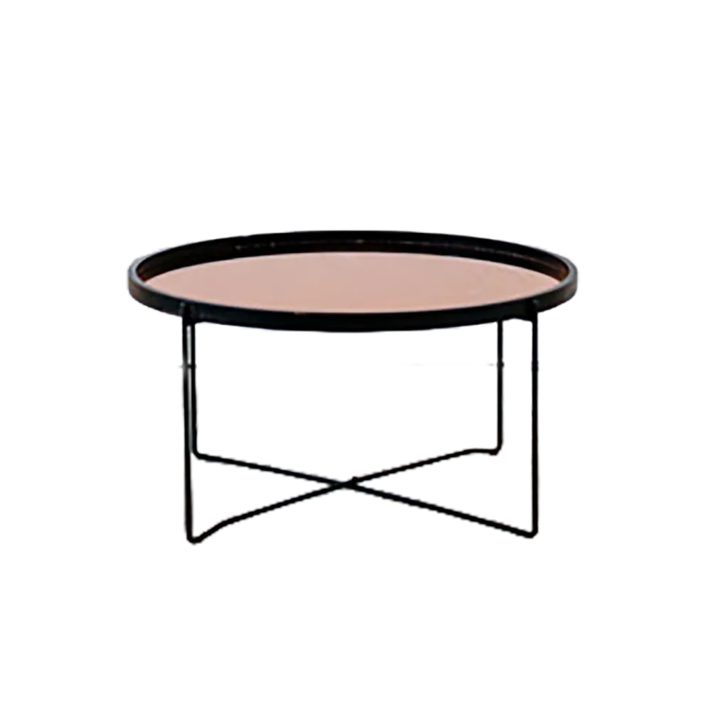 Coffee Table Black with Mirror Top