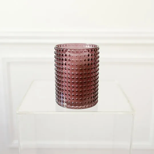 Candleholder - purple hobnail
