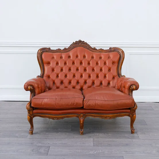 Two Seater Leather Chesterfield