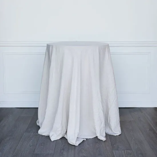 Round Linen Tablecloth - Oatmeal