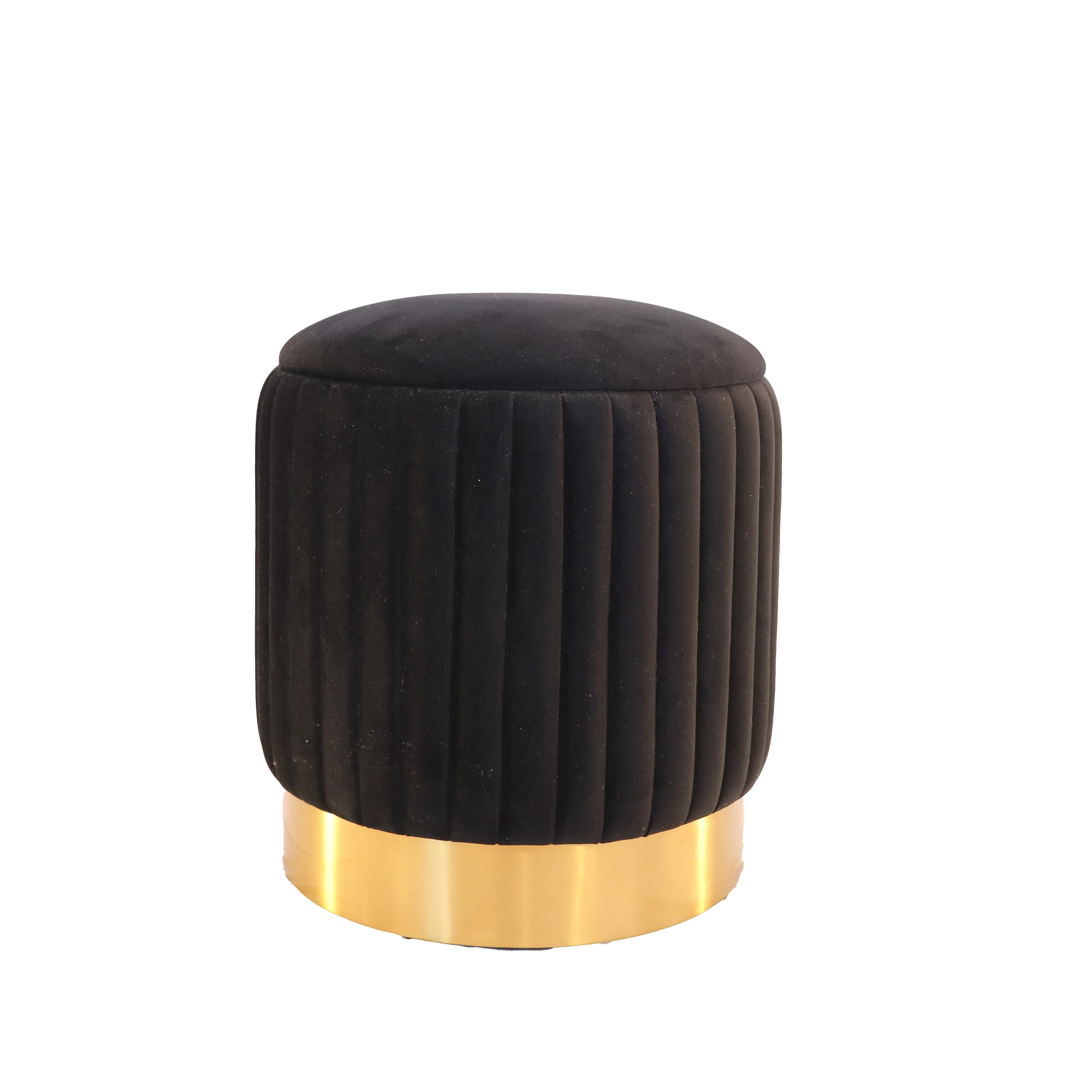 Velvet Ottoman - Black