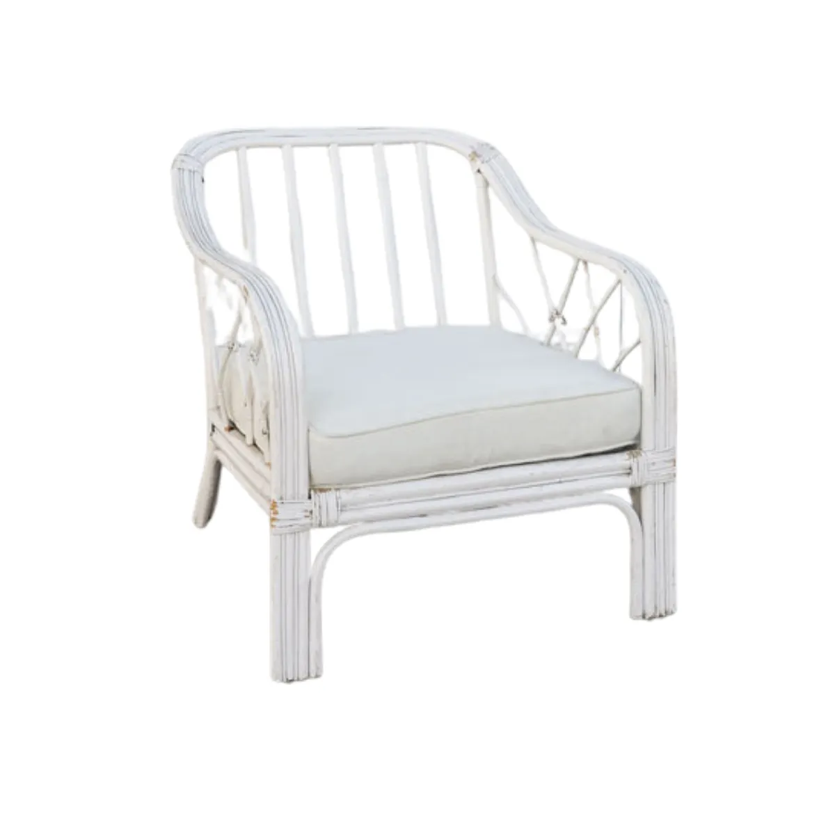 Cane Armchair - White
