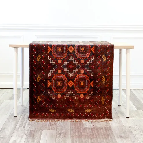 Rug - Persian - Brown and Burgundy Narrow