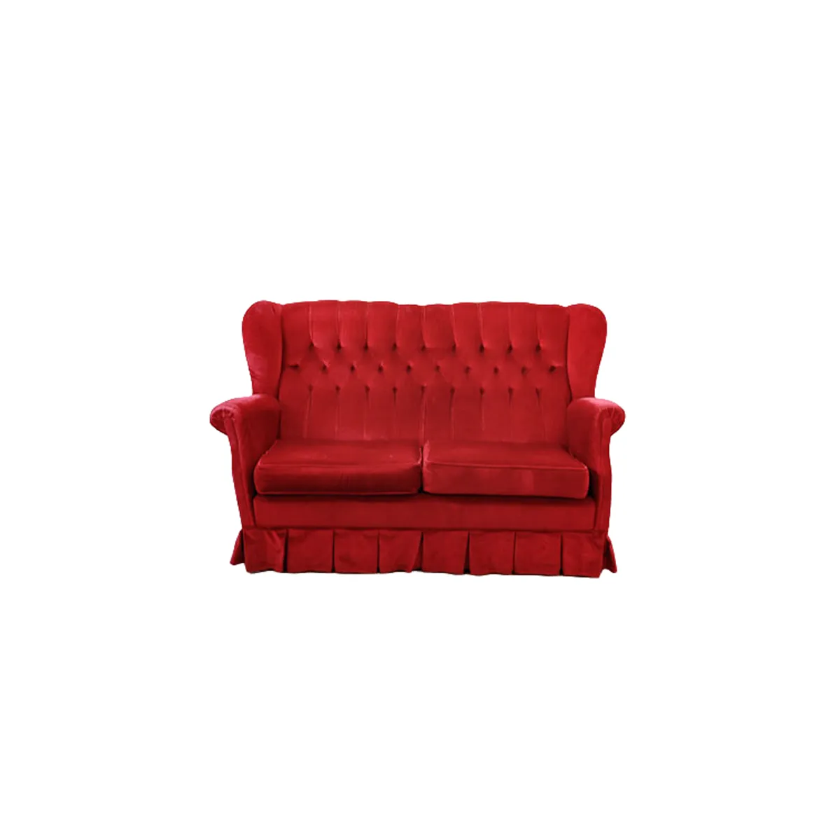 Two Seater Velour Lounge - Red