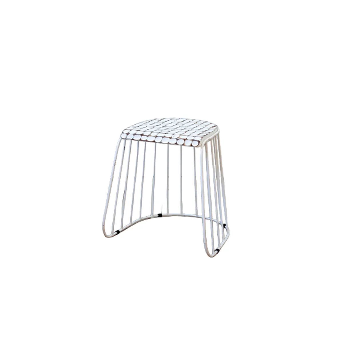 Bamboo Side Table - White