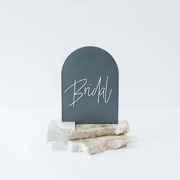 Table Number - Dome Grey Acrylic - White Numbers (B-13)