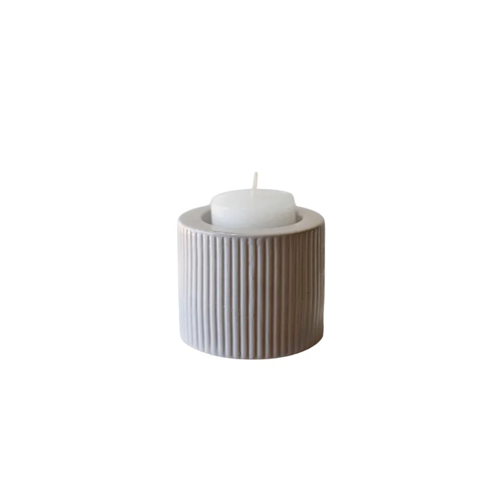 Ceramic Votive - Grey - Small