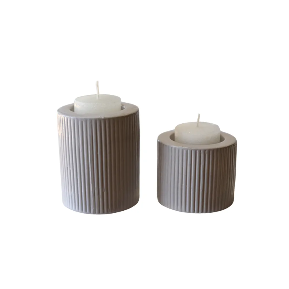 Ceramic Votive - Grey - Medium