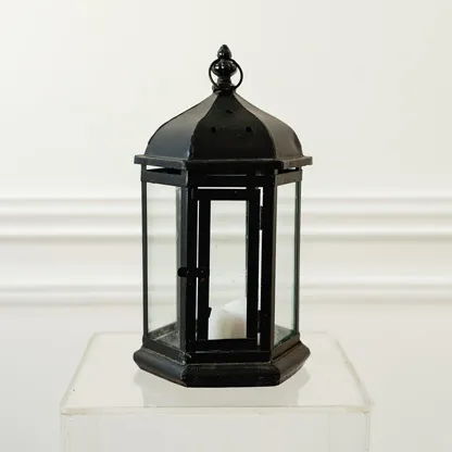 Lantern - Black Hexagonal