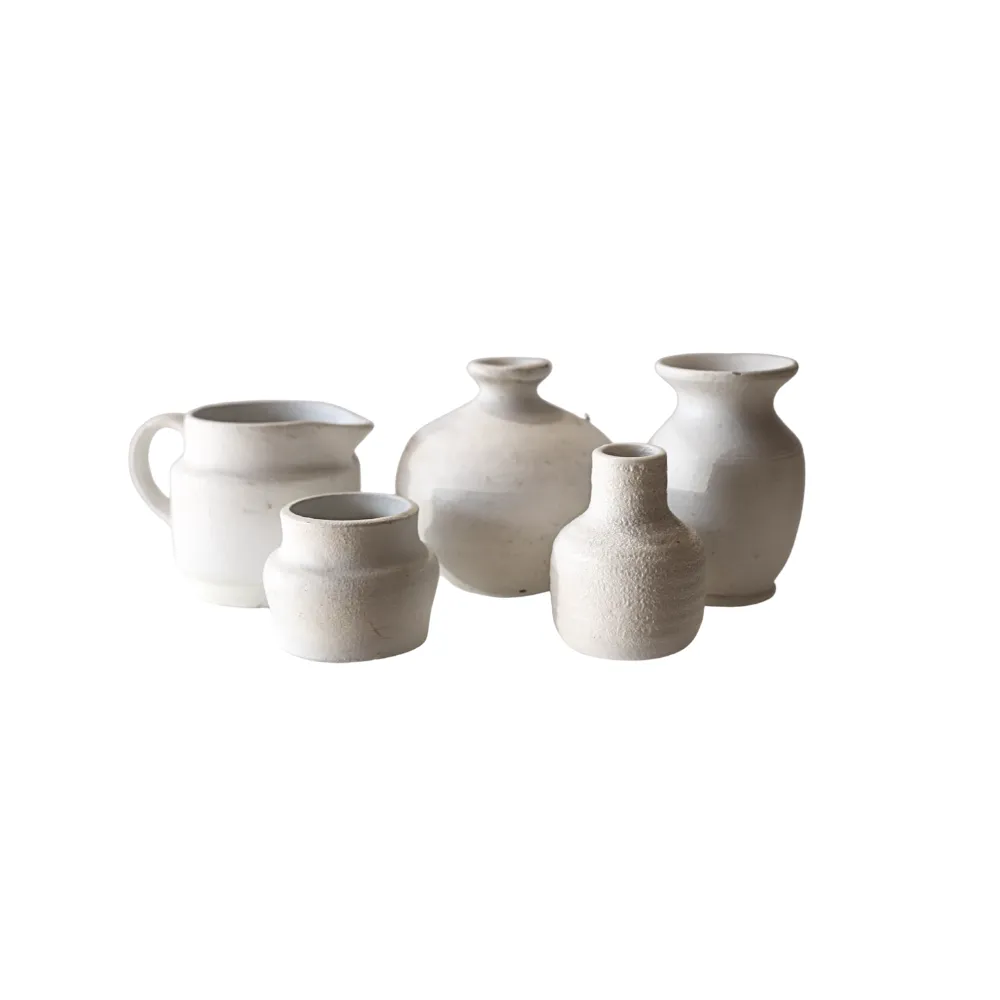 White Pottery Vases - Assorted