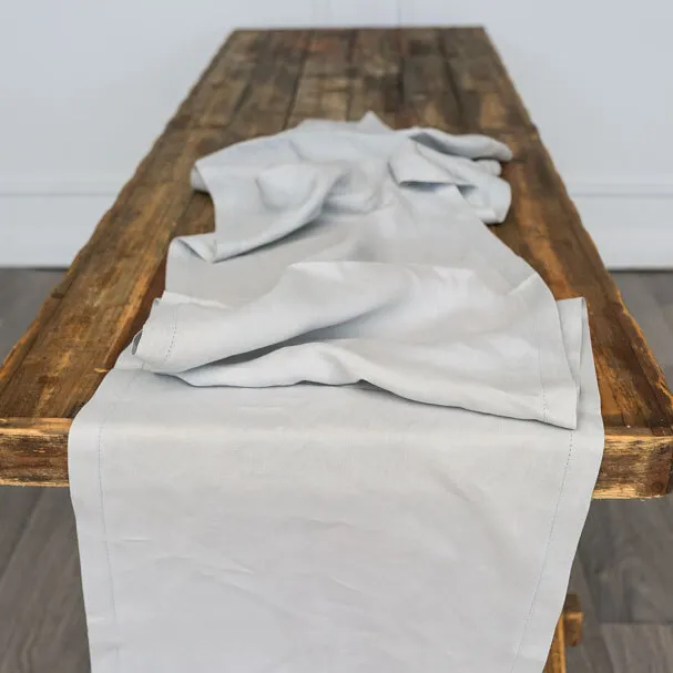 Table Runner - Soft Grey Linen