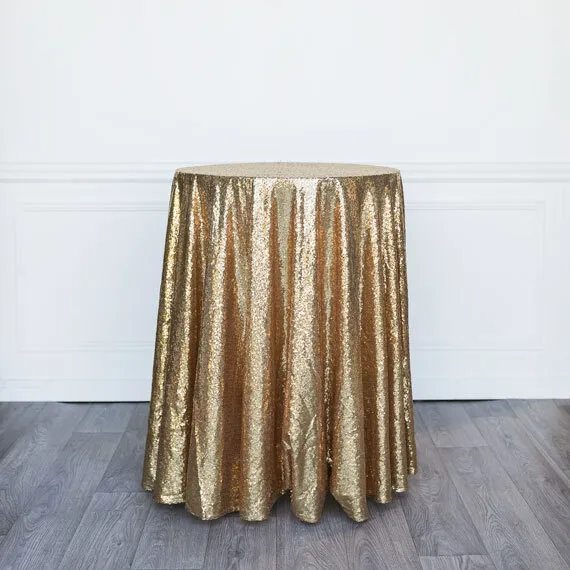 Round Sequin Tablecloth - Gold