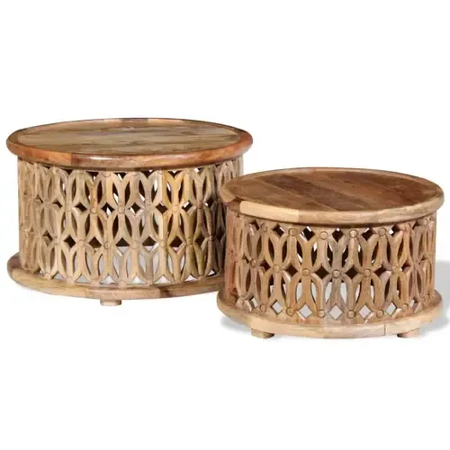 Carved Timber Coffee Table