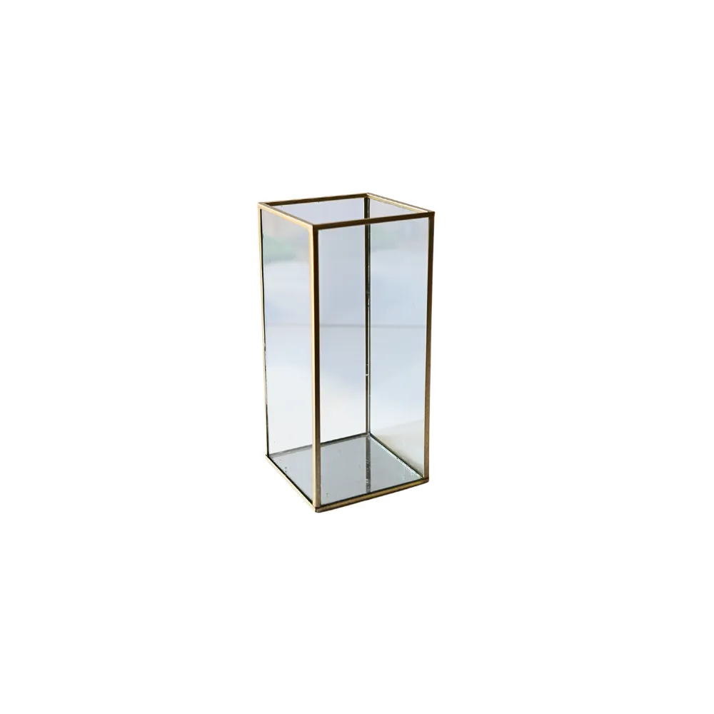 Lantern - glass and gold - Medium