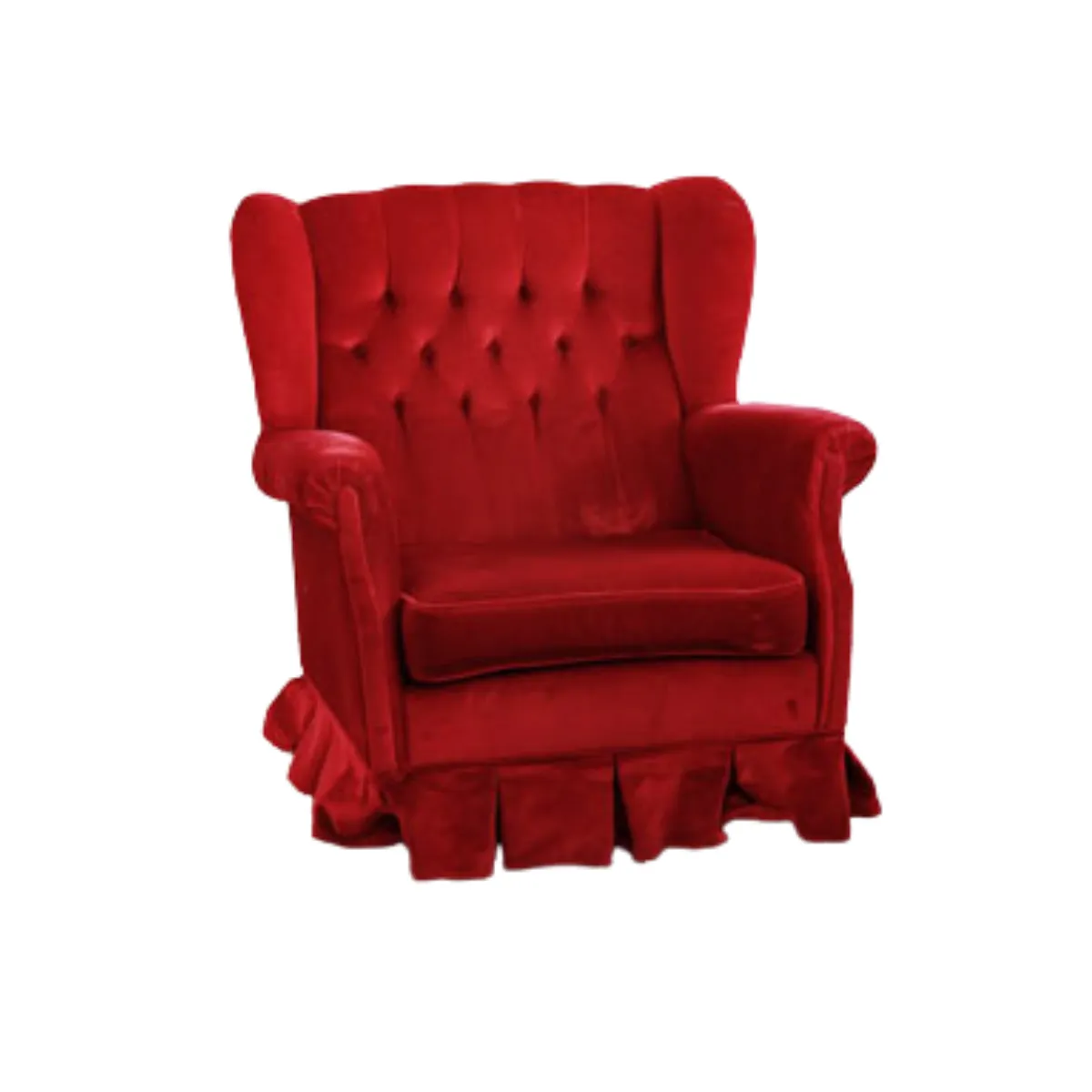 Velour Armchair - Red